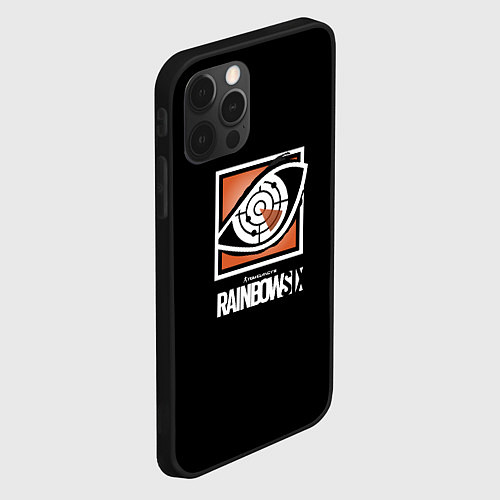 Чехол iPhone 12 Pro Max Rainbow six logo ubisoft favorite / 3D-Черный – фото 2