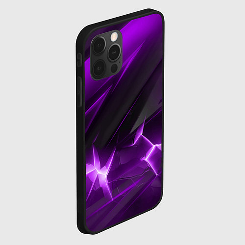 Чехол iPhone 12 Pro Max Фиолетовая объемная абстракция / 3D-Черный – фото 2