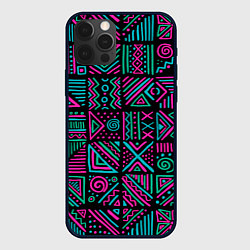 Чехол для iPhone 12 Pro Max Африканский узорчатый орнамент, цвет: 3D-черный