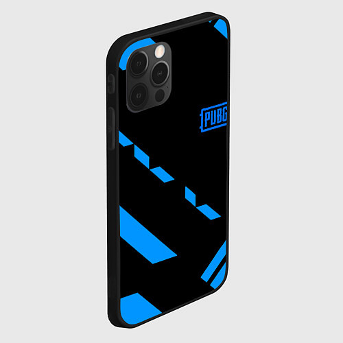 Чехол iPhone 12 Pro Max PUBG blue geometry / 3D-Черный – фото 2