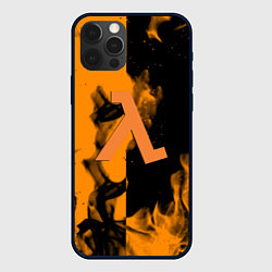 Чехол для iPhone 12 Pro Max Half life fire orange, цвет: 3D-черный