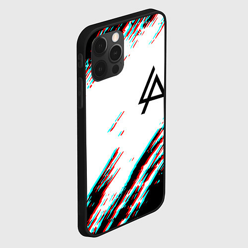 Чехол iPhone 12 Pro Max Linkin park краски глитч / 3D-Черный – фото 2