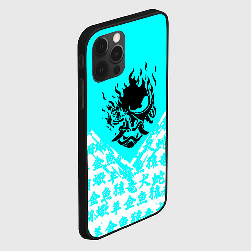 Чехол iPhone 12 Pro Max Cyberpunk neon samurai japan / 3D-Черный – фото 2