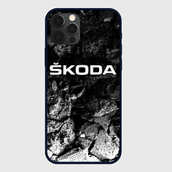 Чехол для iPhone 12 Pro Max Skoda black graphite, цвет: 3D-черный