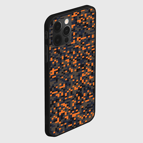 Чехол iPhone 12 Pro Max Пиксели камуфляжная текстура / 3D-Черный – фото 2