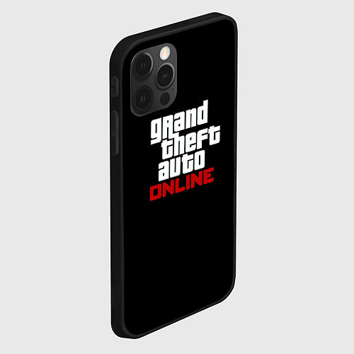 Чехол iPhone 12 Pro Max GTA online logo / 3D-Черный – фото 2