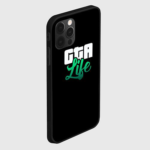 Чехол iPhone 12 Pro Max GTA life logo / 3D-Черный – фото 2