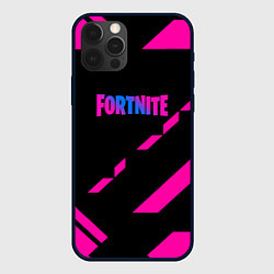 Чехол для iPhone 12 Pro Max Fortnite geometry pink, цвет: 3D-черный