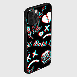 Чехол для iPhone 12 Pro Max Lil Peep logo glitch, цвет: 3D-черный — фото 2