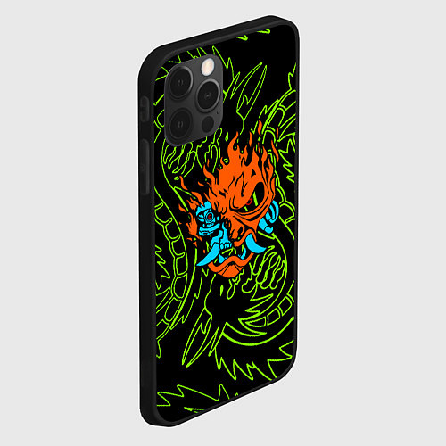 Чехол iPhone 12 Pro Max Samurai dragon steel logo / 3D-Черный – фото 2