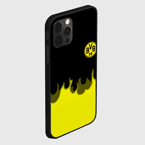Чехол iPhone 12 Pro Max Borussia fire fc / 3D-Черный – фото 2