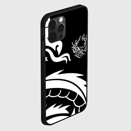 Чехол iPhone 12 Pro Max Samurai dragon steel japan / 3D-Черный – фото 2