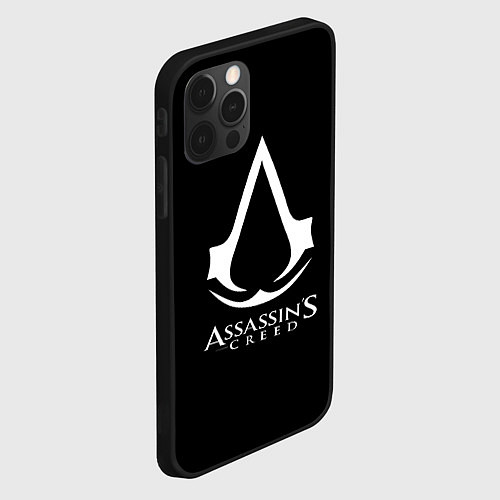 Чехол iPhone 12 Pro Max Assassins Creed logo game / 3D-Черный – фото 2