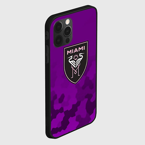 Чехол iPhone 12 Pro Max Inter Miami logo pattern / 3D-Черный – фото 2