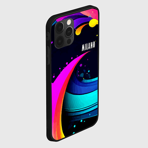 Чехол iPhone 12 Pro Max Neon abstraction - Milano / 3D-Черный – фото 2