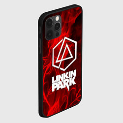 Чехол для iPhone 12 Pro Max Linkin park fire flower, цвет: 3D-черный — фото 2