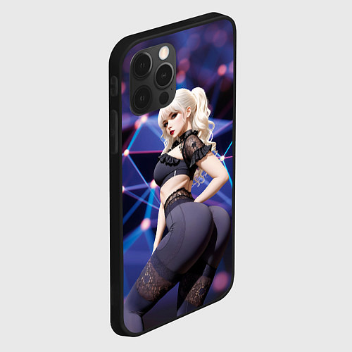 Чехол iPhone 12 Pro Max Девушка с аппетитными формами / 3D-Черный – фото 2