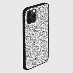 Чехол для iPhone 12 Pro Max Дудл граффити рэперское - паттерн, цвет: 3D-черный — фото 2