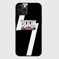 Чехол для iPhone 12 Pro Max Doom eternal geometry white, цвет: 3D-черный