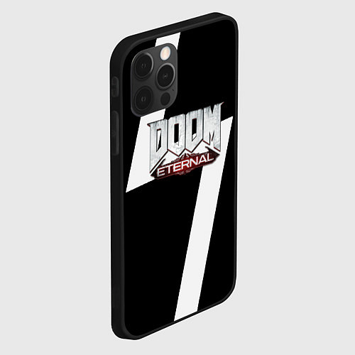 Чехол iPhone 12 Pro Max Doom eternal geometry white / 3D-Черный – фото 2