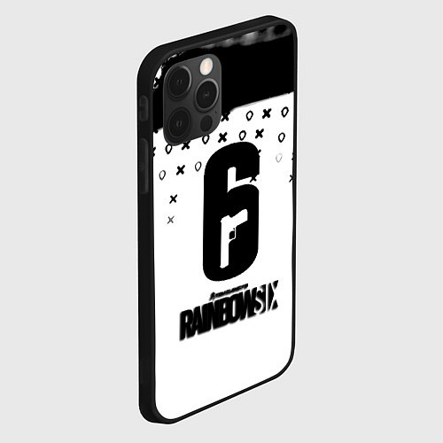 Чехол iPhone 12 Pro Max Rainbox six game pattern / 3D-Черный – фото 2