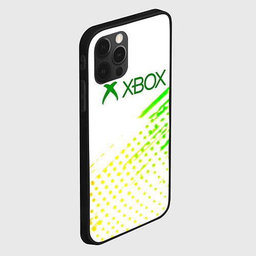 Чехол iPhone 12 Pro Max Xbox краски текстура геймер / 3D-Черный – фото 2