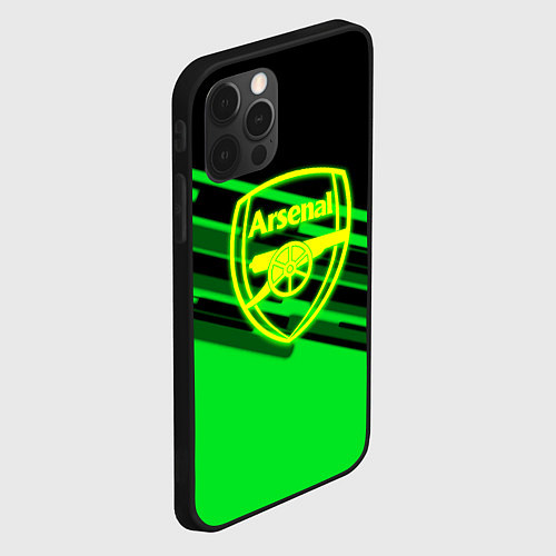 Чехол iPhone 12 Pro Max Arsenal geometry line green / 3D-Черный – фото 2