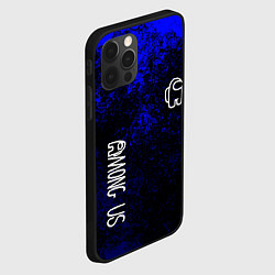 Чехол для iPhone 12 Pro Max Among us краски синий, цвет: 3D-черный — фото 2