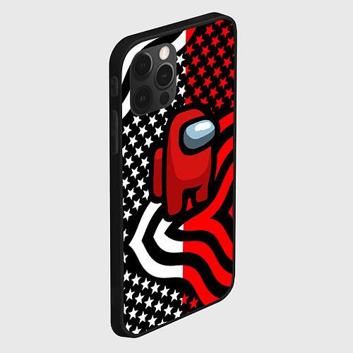 Чехол iPhone 12 Pro Max Among us usa style / 3D-Черный – фото 2