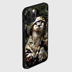 Чехол для iPhone 12 Pro Max Выдра на рыбалке, цвет: 3D-черный — фото 2