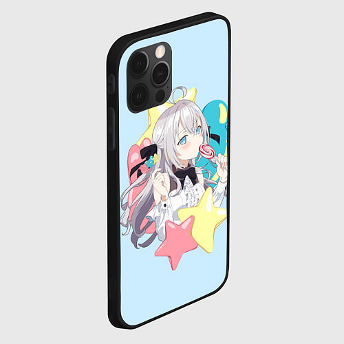 Чехол iPhone 12 Pro Max Алиса - Аля иногда кокетничает со мной по-русски / 3D-Черный – фото 2