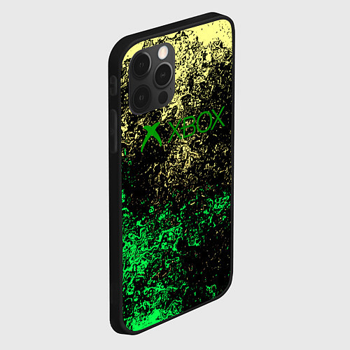 Чехол iPhone 12 Pro Max Xbox брызги красок / 3D-Черный – фото 2