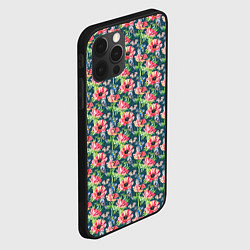 Чехол для iPhone 12 Pro Max Маки и синицы паттерн, цвет: 3D-черный — фото 2
