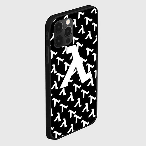 Чехол iPhone 12 Pro Max Half liife logo pattern / 3D-Черный – фото 2