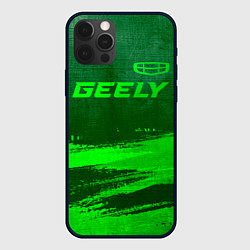 Чехол для iPhone 12 Pro Max Geely - green gradient посередине, цвет: 3D-черный