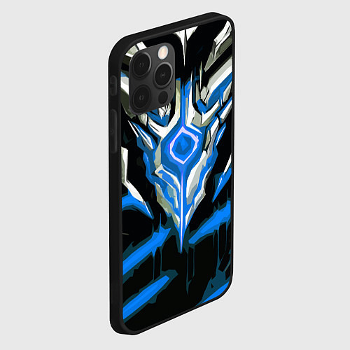 Чехол iPhone 12 Pro Max Абстрактная синяя руна / 3D-Черный – фото 2