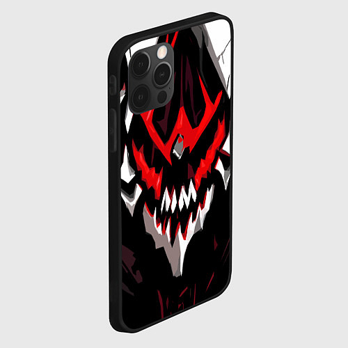 Чехол iPhone 12 Pro Max Абстрактное красное лицо монстра / 3D-Черный – фото 2