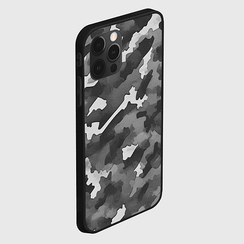 Чехол iPhone 12 Pro Max Городской камуфляж внутренних войск / 3D-Черный – фото 2