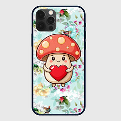 Чехол для iPhone 12 Pro Max Мухомор с сердечком милый, цвет: 3D-черный