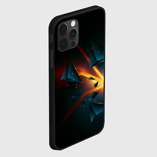 Чехол iPhone 12 Pro Max Разлом плиты - абстрактная расщелина / 3D-Черный – фото 2