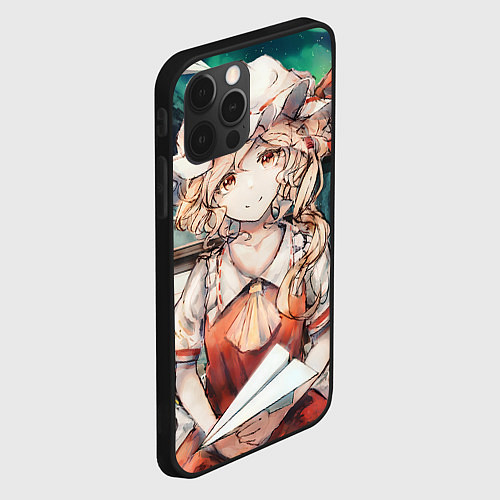 Чехол iPhone 12 Pro Max Touhou Project Flandre милая с бумажным самолётико / 3D-Черный – фото 2