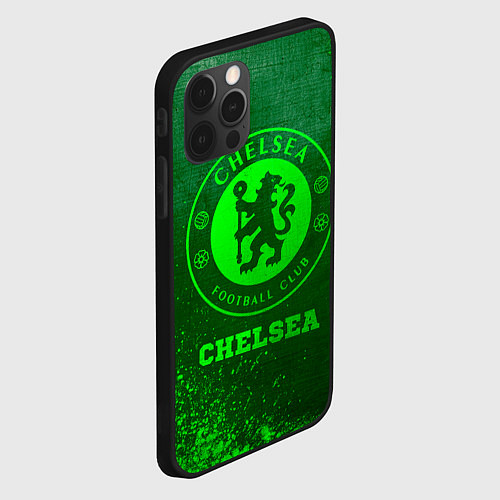 Чехол iPhone 12 Pro Max Chelsea - green gradient / 3D-Черный – фото 2