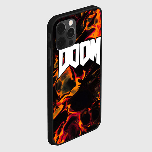 Чехол iPhone 12 Pro Max Doom red lava / 3D-Черный – фото 2