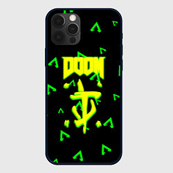 Чехол для iPhone 12 Pro Max Doom лого кислота, цвет: 3D-черный
