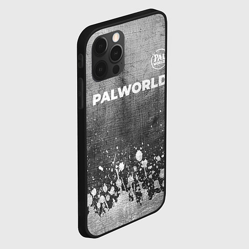 Чехол iPhone 12 Pro Max Palworld - grey gradient посередине / 3D-Черный – фото 2