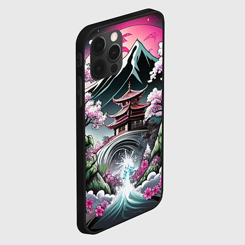 Чехол iPhone 12 Pro Max Пейзаж Японии природа / 3D-Черный – фото 2