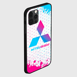 Чехол для iPhone 12 Pro Max Mitsubishi neon gradient style, цвет: 3D-черный — фото 2