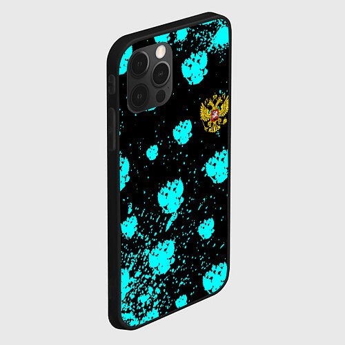 Чехол iPhone 12 Pro Max Герб текстура РФ / 3D-Черный – фото 2