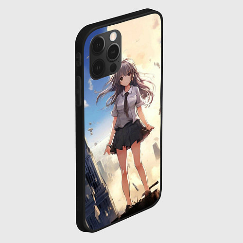Чехол iPhone 12 Pro Max Девушка аниме / 3D-Черный – фото 2