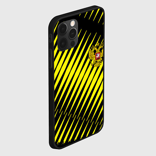 Чехол iPhone 12 Pro Max Герб РФ абстракция / 3D-Черный – фото 2